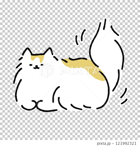 嬉しい気分の長毛の猫 121992321