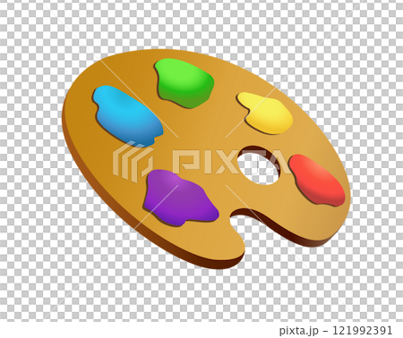 Artist palette icon used when painting, to store and mix paint colors 121992391