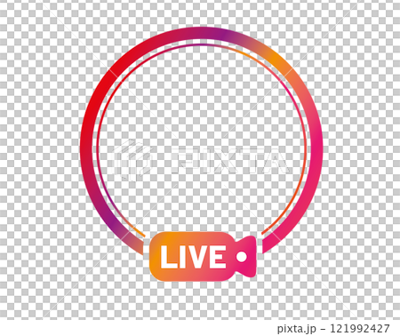 The isolated colorful gradient social media avatar live circle border icon 121992427