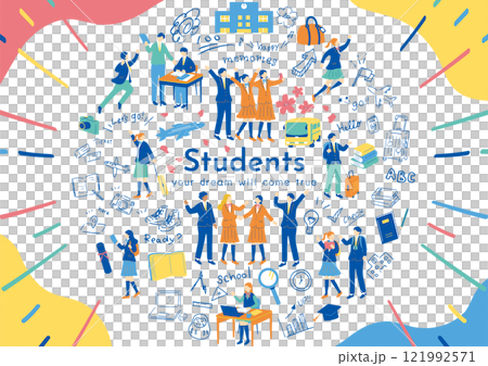 学校生活楽しむ生徒たち 121992571