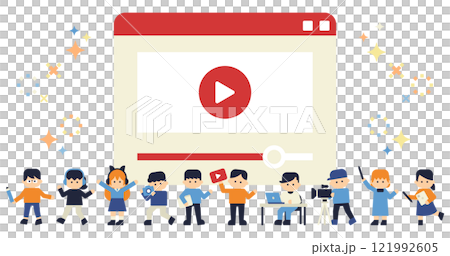 Content creation and video distribution vector illustration (white background) Content creation and video distribution vector illustration (white background) 121992605