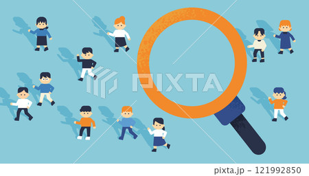 人物検索・ターゲット分析・ビジネスイメージのイラスト 121992850