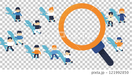 人物検索・ターゲット分析・ビジネスイメージのイラスト 121992850