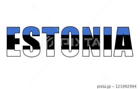 Estonia text with national flag background Estonia text with national flag background 121992994