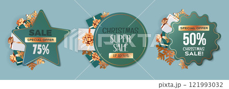 Christmas green sale tags set 121993032