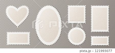 Postcard stamp frames collection in various shapes Postcard stamp frames collection in various shapes 121993077