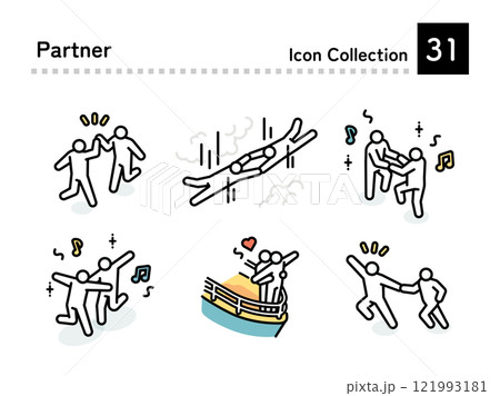 Pictogram illustration of a compatible partner 121993181