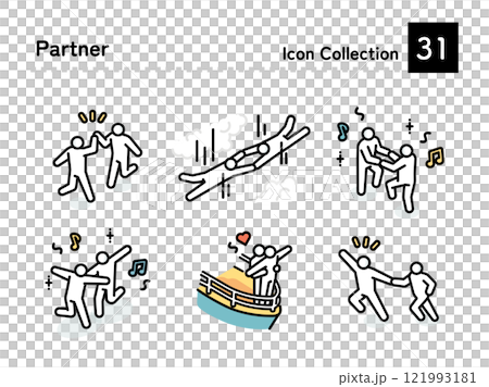 Pictogram illustration of a compatible partner 121993181