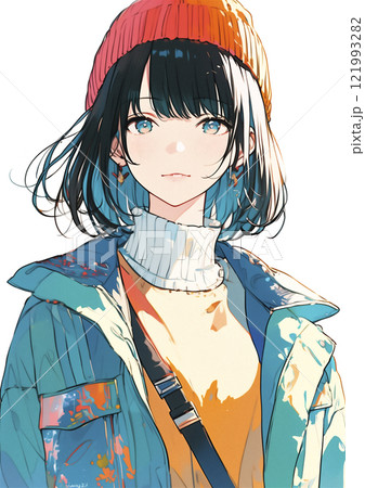 ニットキャップを被った女性 ニットキャップを被った女性 121993282