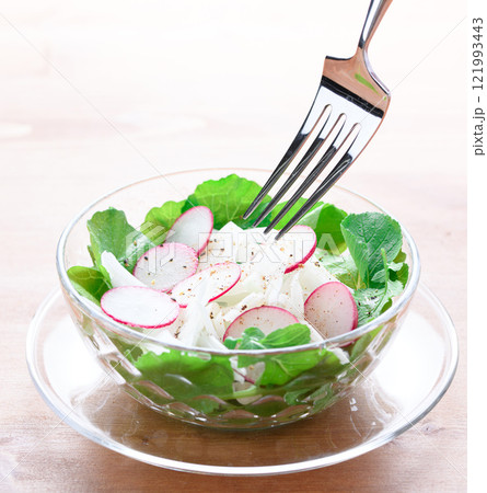 玉葱とラディッシュのサラダ 121993443