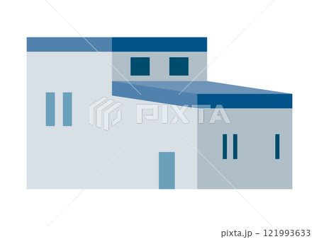 横から見た一軒家の建物のイラスト 横から見た一軒家の建物のイラスト 121993633