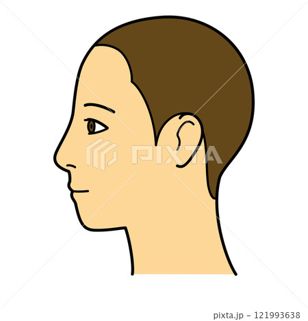 顔 生え際 横顔 左向き カラー 顔 生え際 横顔 左向き カラー 121993638
