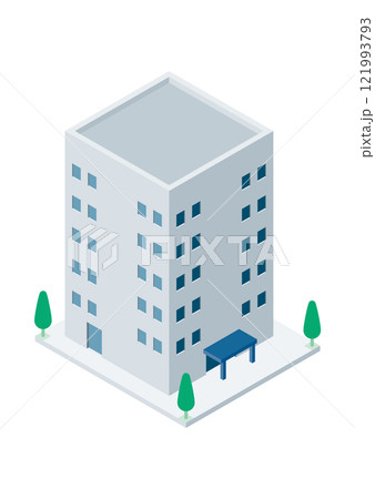 俯瞰で見たマンションの建物のイラスト 俯瞰で見たマンションの建物のイラスト 121993793
