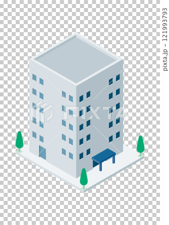 從上方看公寓大樓的插圖 121993793