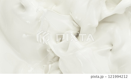 Liquid Cream Splashing, Top View Composition. 121994212