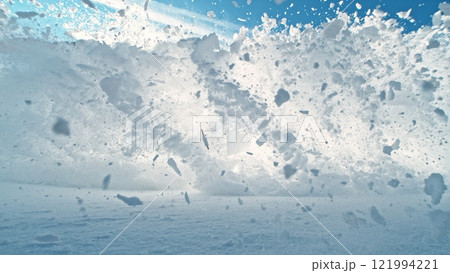 Detail of Snow Avalanche Moving Towards Camera. Detail of Snow Avalanche Moving Towards Camera. 121994221
