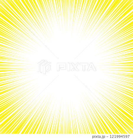 集中線 背景 フレーム 黄色 正方形 集中線 背景 フレーム 黄色 正方形 121994597