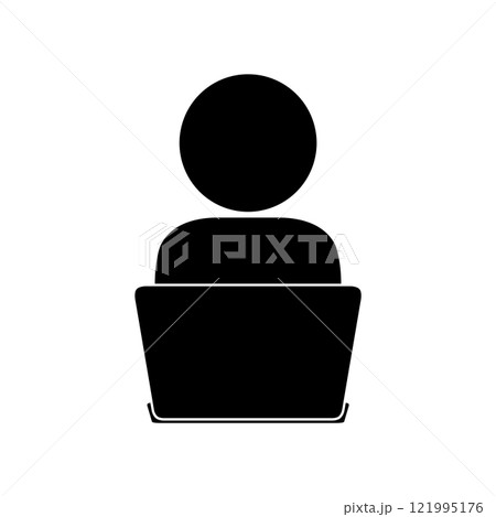 ビジネスシーン パソコン ピクトグラム ビジネスシーン パソコン ピクトグラム 121995176