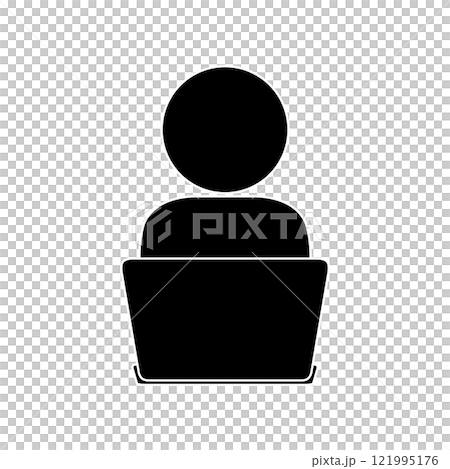 ビジネスシーン パソコン ピクトグラム ビジネスシーン パソコン ピクトグラム 121995176