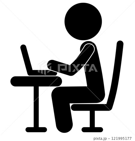 ビジネスシーン パソコン ピクトグラム ビジネスシーン パソコン ピクトグラム 121995177