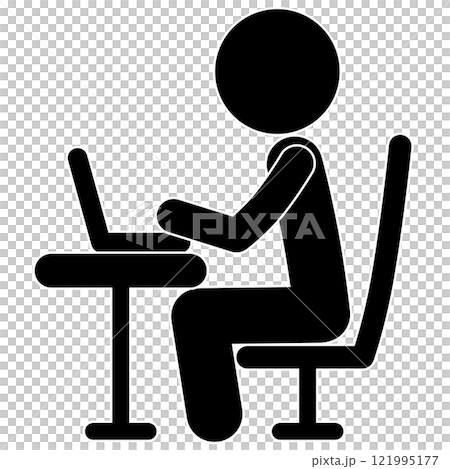ビジネスシーン パソコン ピクトグラム ビジネスシーン パソコン ピクトグラム 121995177