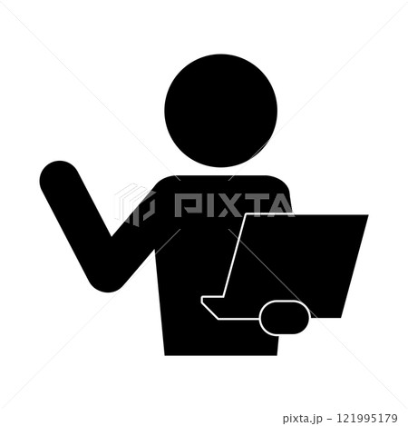 ビジネスシーン　会議　提案　ピクトグラム 121995179