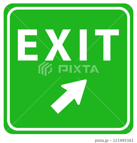 Exit sign on freeway icon. Exit direction sign. United States highway exit symbol. flat style. 121995381
