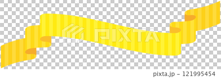 Simple illustration of a curved striped ribbon 7 (yellow) Simple illustration of a curved striped ribbon 7 (yellow) 121995454