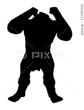Aggressive ogre silhouette Aggressive ogre silhouette 121995891