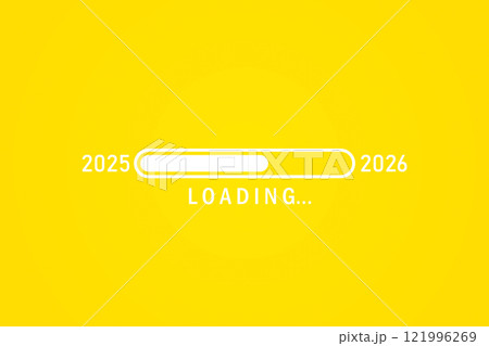 2025 To 2026 loading bar isolated on yellow background 121996269