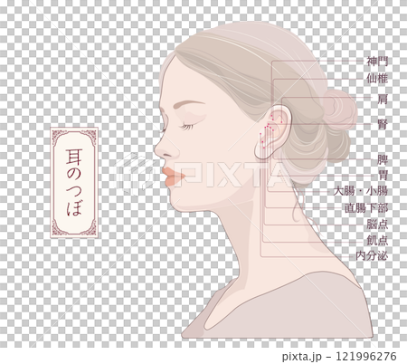 耳壓點位置、耳部按摩、耳內有效壓點 121996276