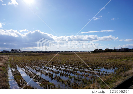 田舎の田んぼの風景 121996294