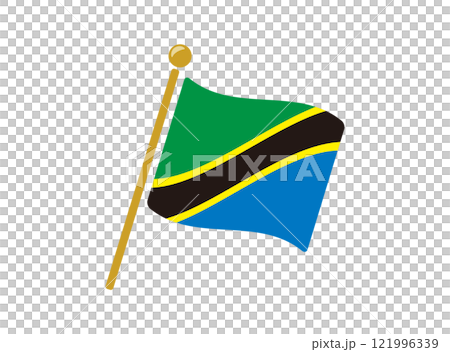 坦桑尼亞國旗圖標矢量圖解 121996339