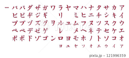 茶色立体カタカナ文字 茶色立体カタカナ文字 121996359