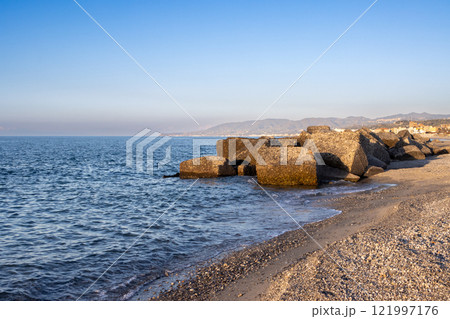 Tyrrhenian sea beach, Spadafora, Sicily, Italy Tyrrhenian sea beach, Spadafora, Sicily, Italy 121997176
