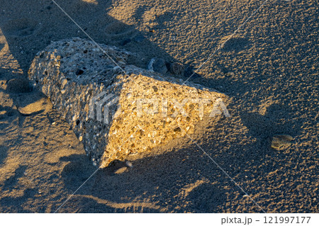 Abstract view on the beach, Sicily, Italy 121997177