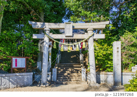 東京都大田区 千束八幡神社 鳥居 源頼朝と名馬・池月(いけづき)の伝承の神社 東京都大田区 千束八幡神社 鳥居 源頼朝と名馬・池月(いけづき)の伝承の神社 121997268