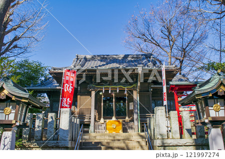 東京都大田区　千束八幡神社　拝殿　源頼朝と名馬・池月（いけづき）伝承の神社 121997274