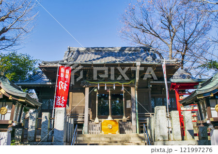 東京都大田区 千束八幡神社 拝殿 源頼朝と名馬・池月(いけづき)伝承の神社 東京都大田区 千束八幡神社 拝殿 源頼朝と名馬・池月(いけづき)伝承の神社 121997276
