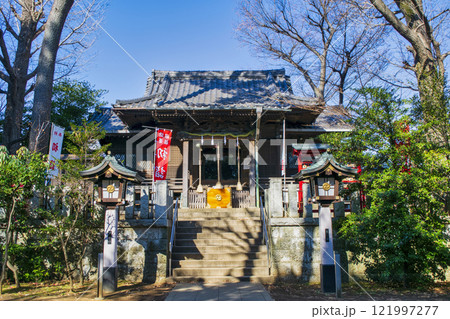 東京都大田区　千束八幡神社　拝殿　源頼朝と名馬・池月（いけづき）伝承の神社 121997277