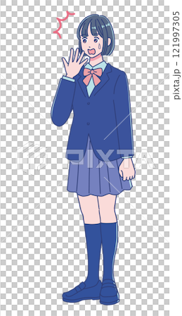 動漫風格女學生穿校服 動漫風格女學生穿校服 121997305