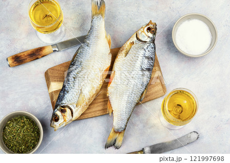 Dried salted fish. Dried salted fish. 121997698