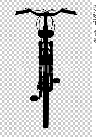 Black silhouette bicycle isolated on white background, 3D illustration Black silhouette bicycle isolated on white background, 3D illustration 121997943