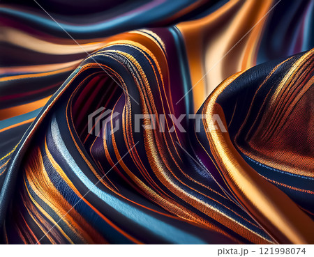 シルクの背景イメージ素材　カラフル　ストライプ 121998074