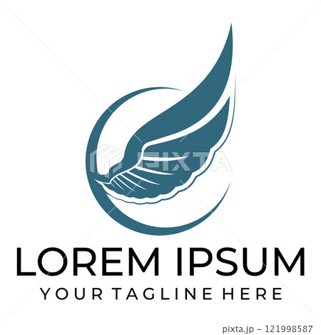 Flying wings logo illustration. 121998587