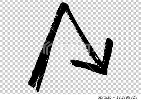 筆タッチの手描きの矢印のイラスト 筆タッチの手描きの矢印のイラスト 121998825