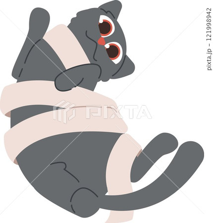 Cute Halloween Cat mummy. Holidays cartoon character	 121998942