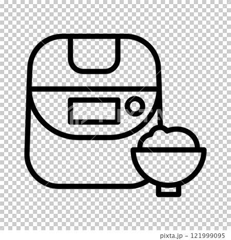 炊飯器とごはんのアイコン。 121999095