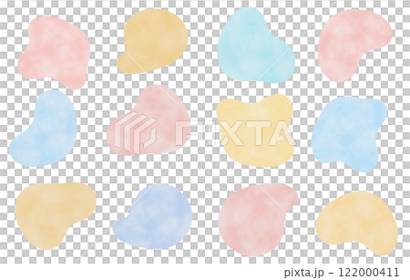 ラフでかわいい手描きの形セット（パステルカラー） 122000411