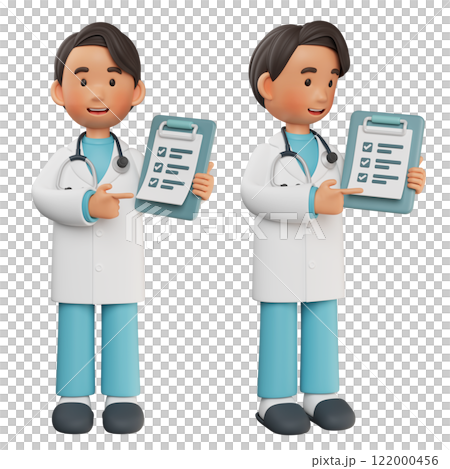 male doctor character showing chart 3D graphic male doctor character showing chart 3D graphic 122000456